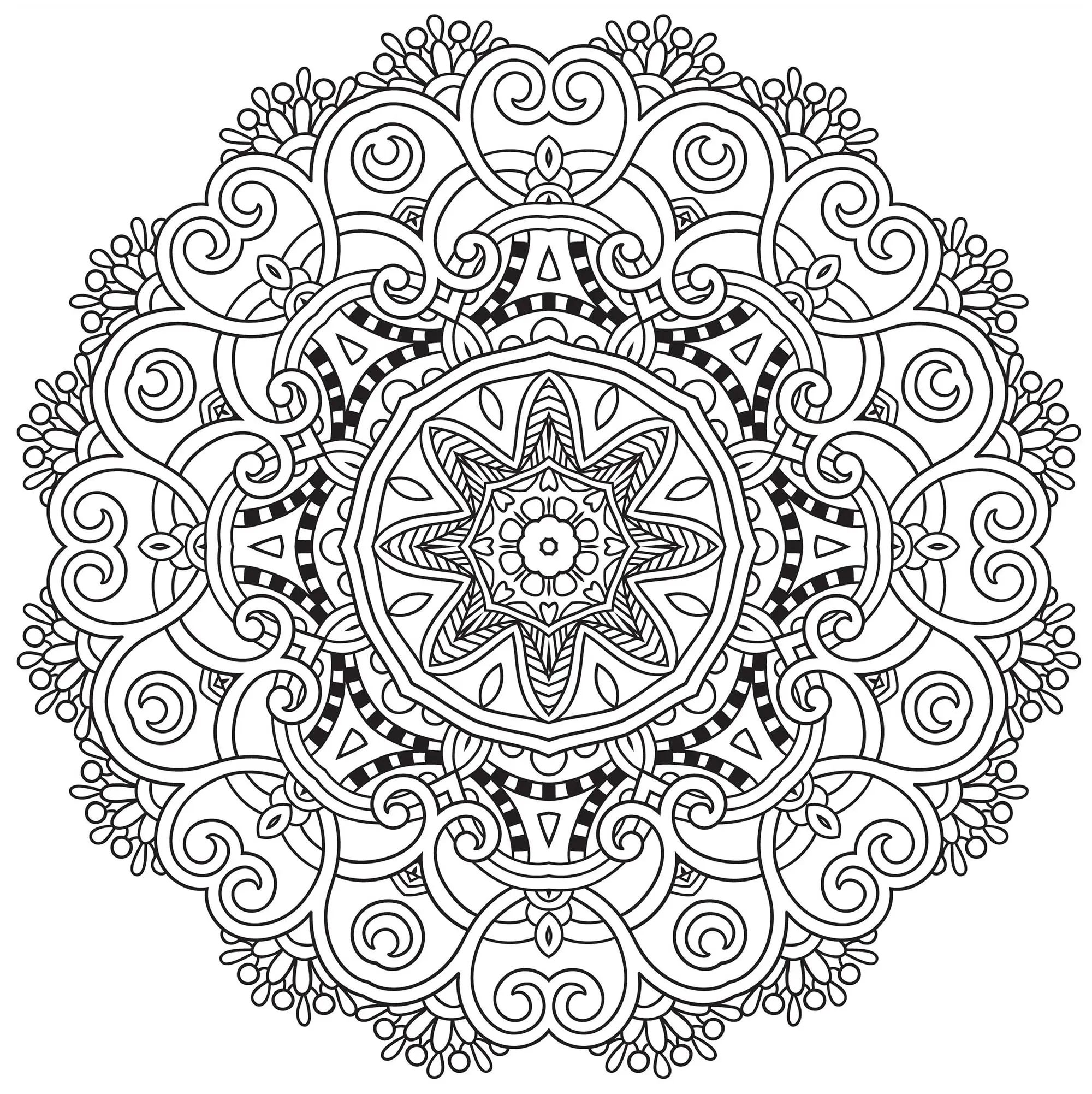 Coloriage Incredible Mandala Adulte - Mandala de Noël à imprimer
