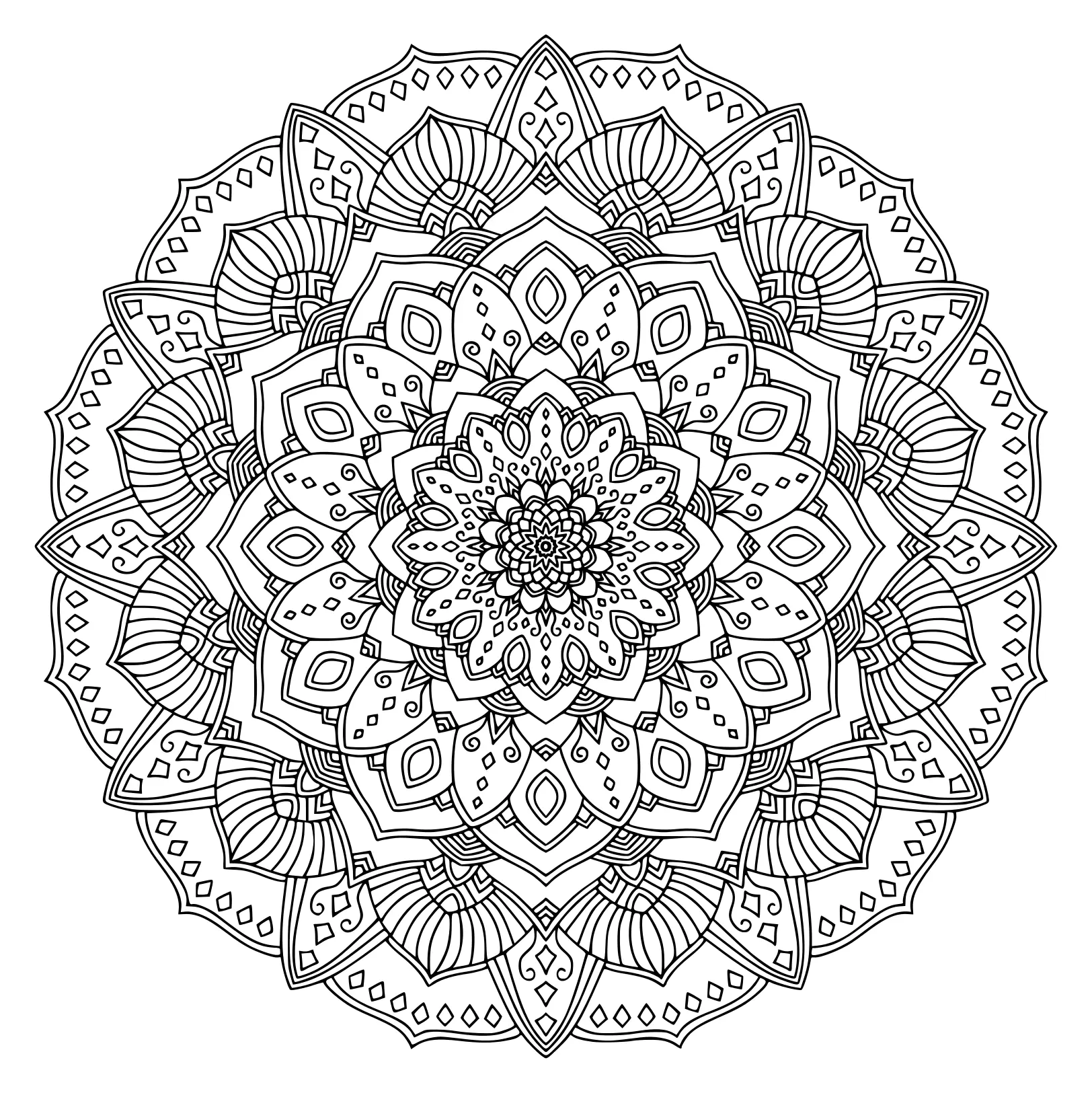 Coloriage Intricate Black Mandala - Mandala à imprimer