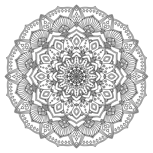 Coloriage Intricate Black Mandala - Mandala à imprimer