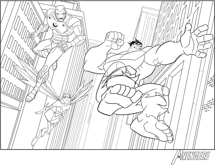 Ausmalbild Iron Man und Hulk – Ausmalbilder Avengers zum Ausdrucken