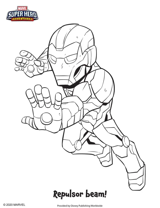 Coloriage Iron Man Marvel Super Héros - Marvel à imprimer