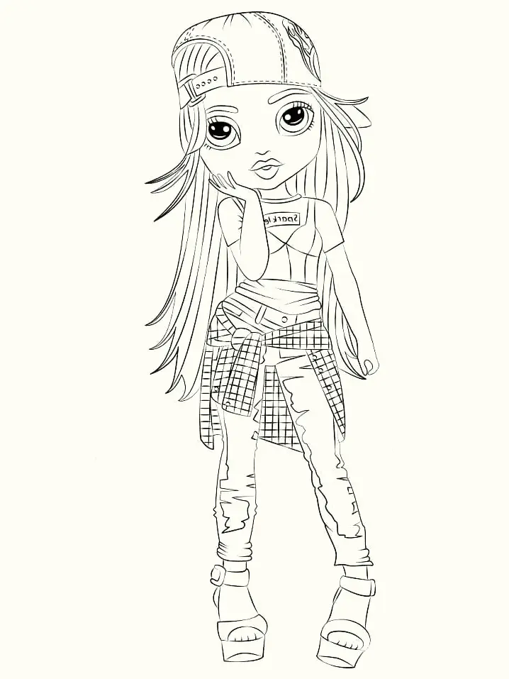 Coloriage Jade Hunter Rainbow High Stylee - Rainbow high à imprimer