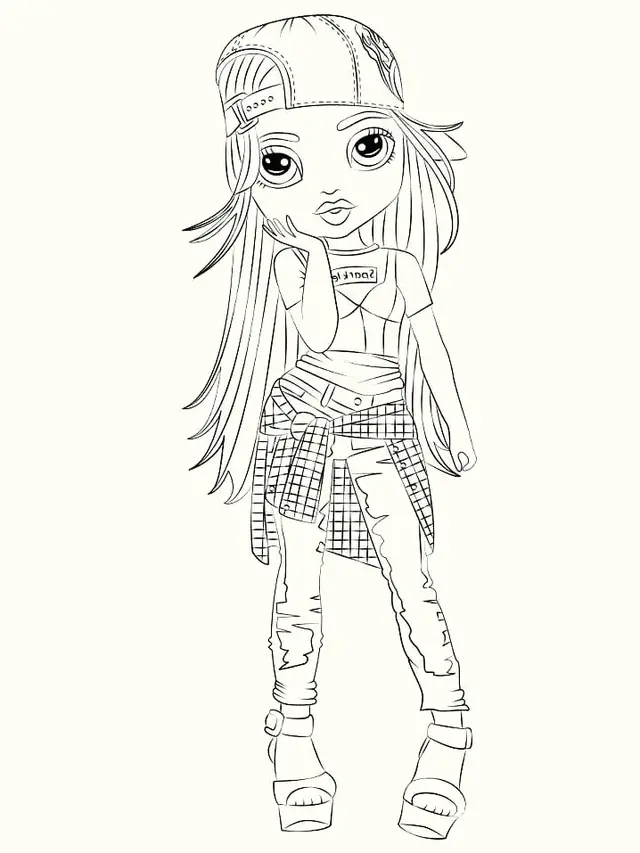 Dibujo de Jade Hunter de Rainbow High Stylee para colorear