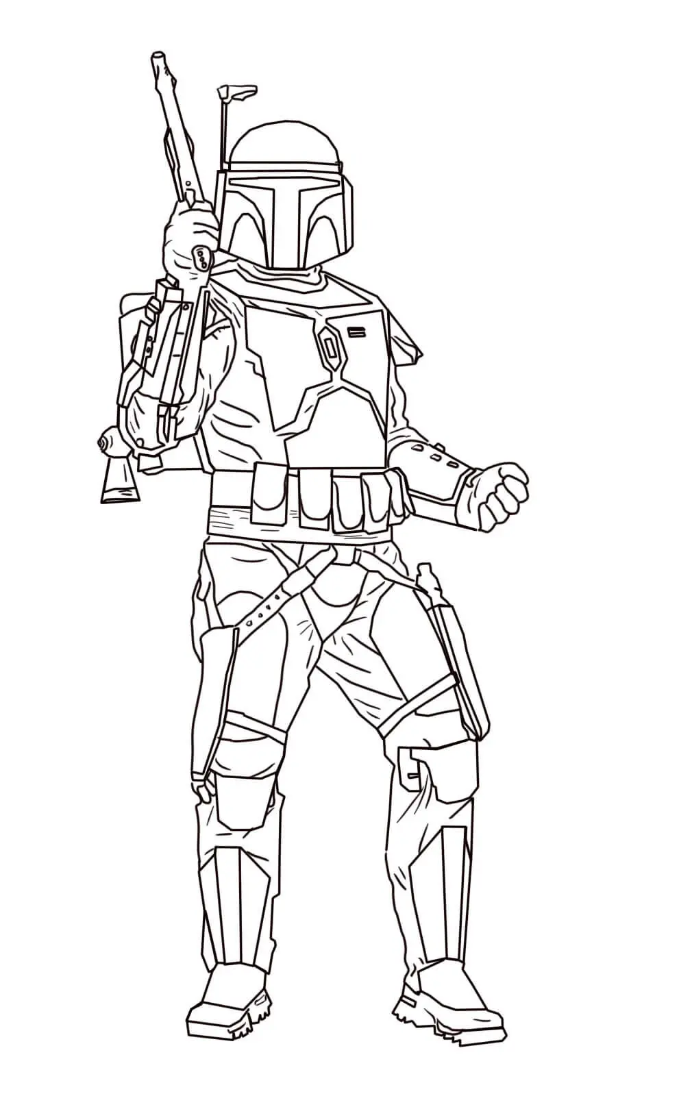 Coloriage Jango Fett de L'Attaque des Clones - Star wars à imprimer