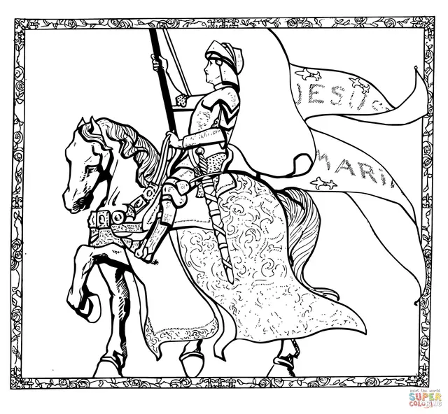 Coloriage Jeanne Darc France - France à imprimer