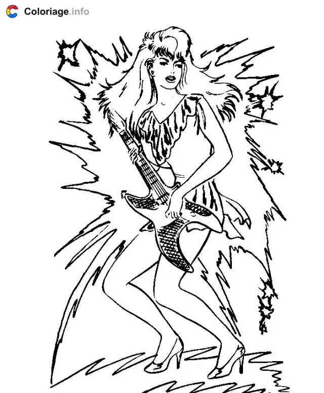 Desenho de Jem em Concerto com seu Microfone para colorir