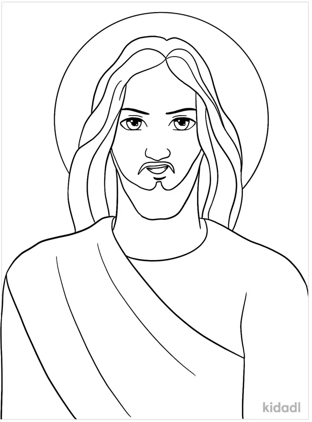 Coloriage Jésus Cartoon - Jésus à imprimer