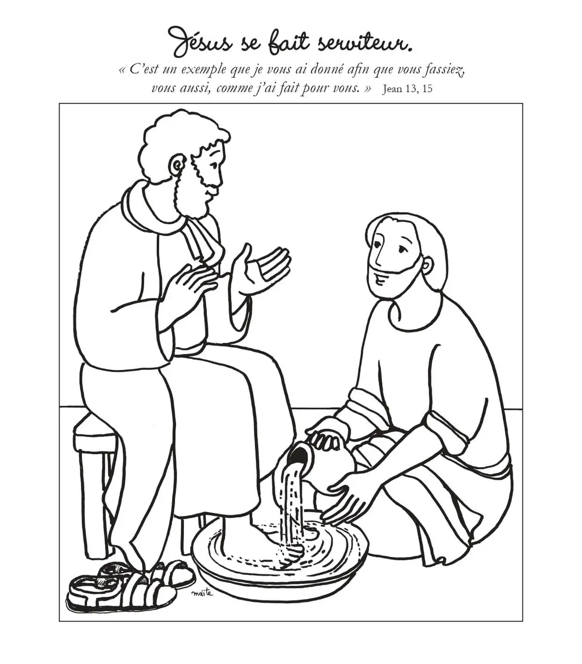 Jesus as a Servant coloring page to print