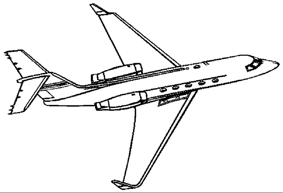 Coloriage Jet supersonique aux lignes aérodynamiques - Avion à imprimer