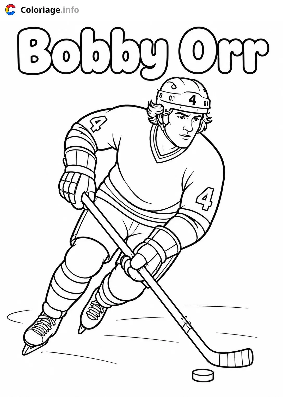 Dibujo de Joven jugador de hockey sobre hielo para colorear