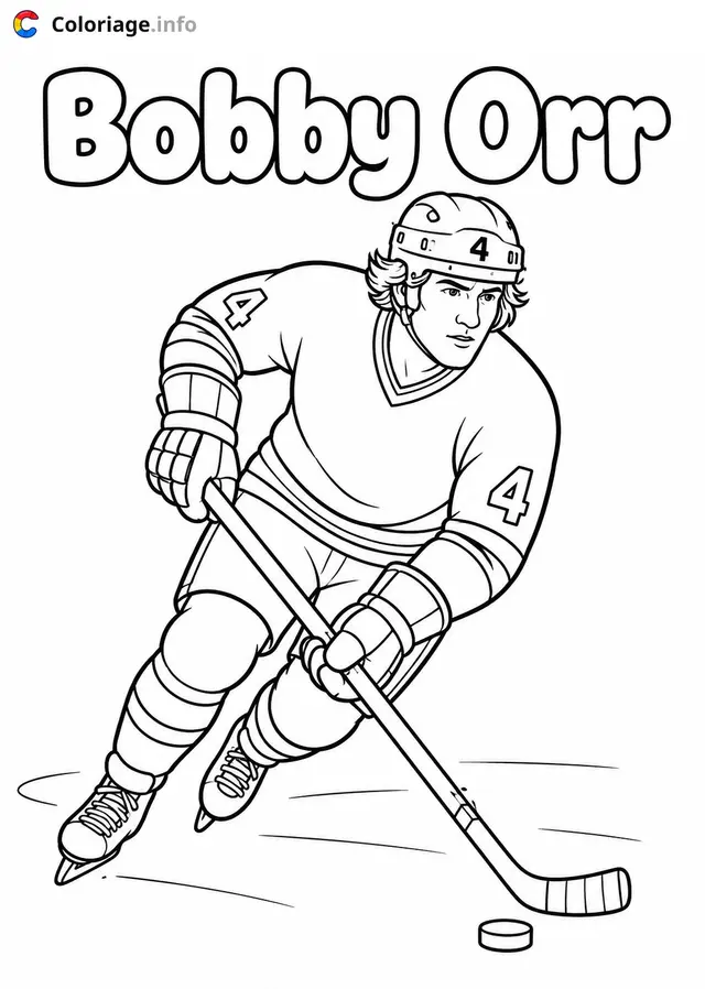 Coloriage Jeune joueur de hockey sur glace - Hockey à imprimer