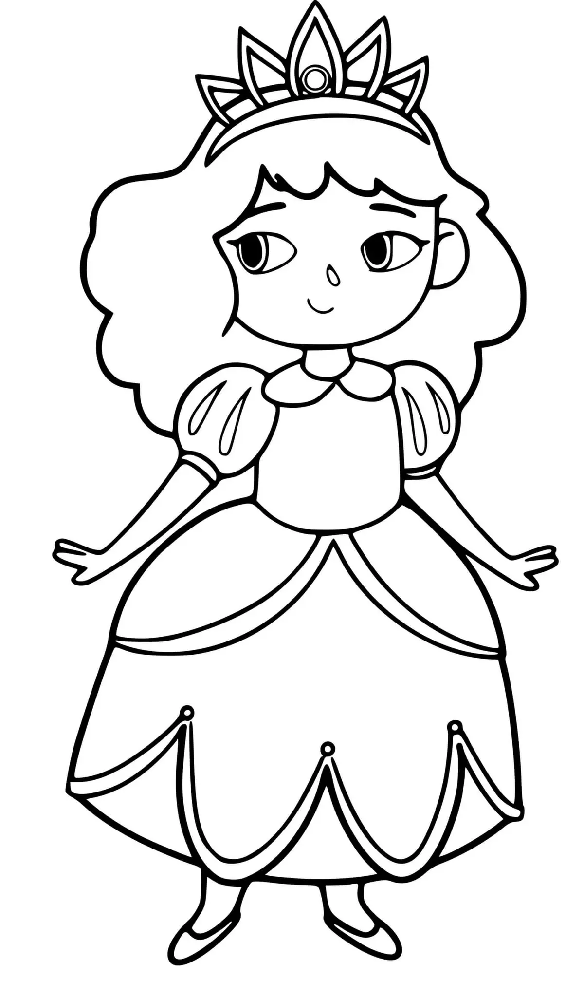 Coloriage Jeune Princesse Timide Cp Facile - Princesse à imprimer