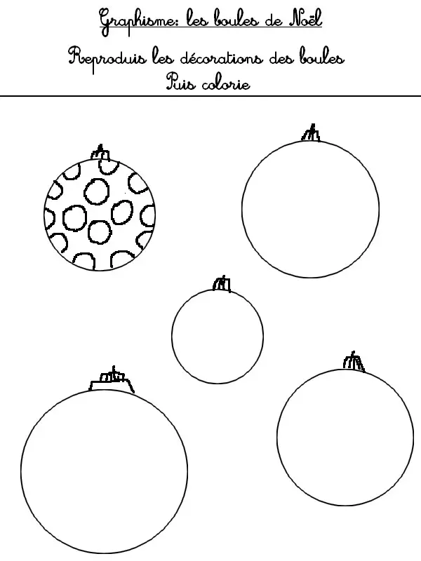 Coloriage Jeu de graphisme : Boules et motifs entrecroisés - Jeux à imprimer à imprimer