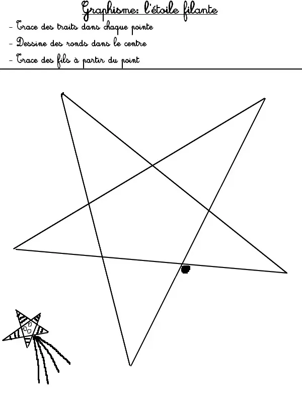 Coloriage Étoile scintillante - Exercice graphisme - Jeux à imprimer à imprimer