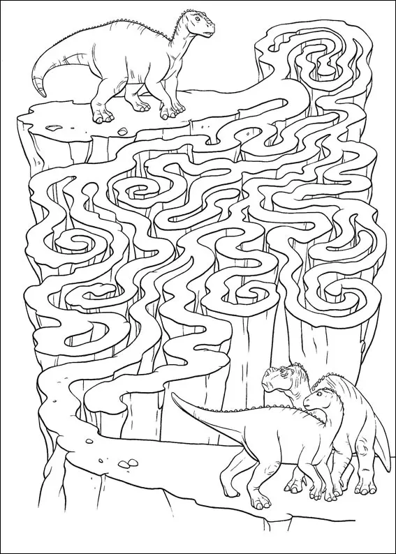 Coloriage Jeux Labyrinthe Dinosaure - Jeux à imprimer à imprimer
