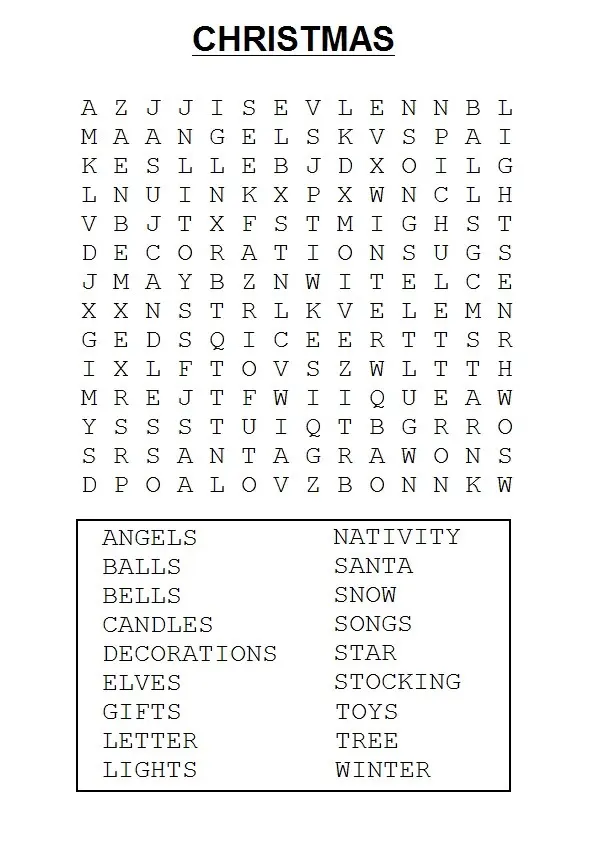 Coloriage Mots cachés de Noël en famille - Jeux à imprimer à imprimer
