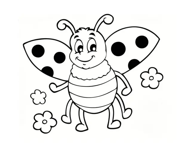 Coloriage Jolie Insecte Coccinelle Maternelle Facile - Coccinelle à imprimer
