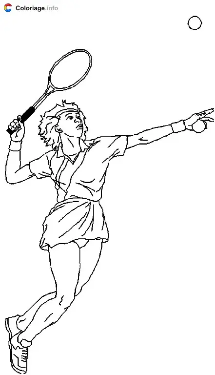 Tennis Player Serving coloring page to print