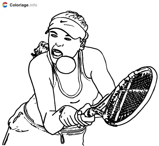 Tennis Player with Visor coloring page to print