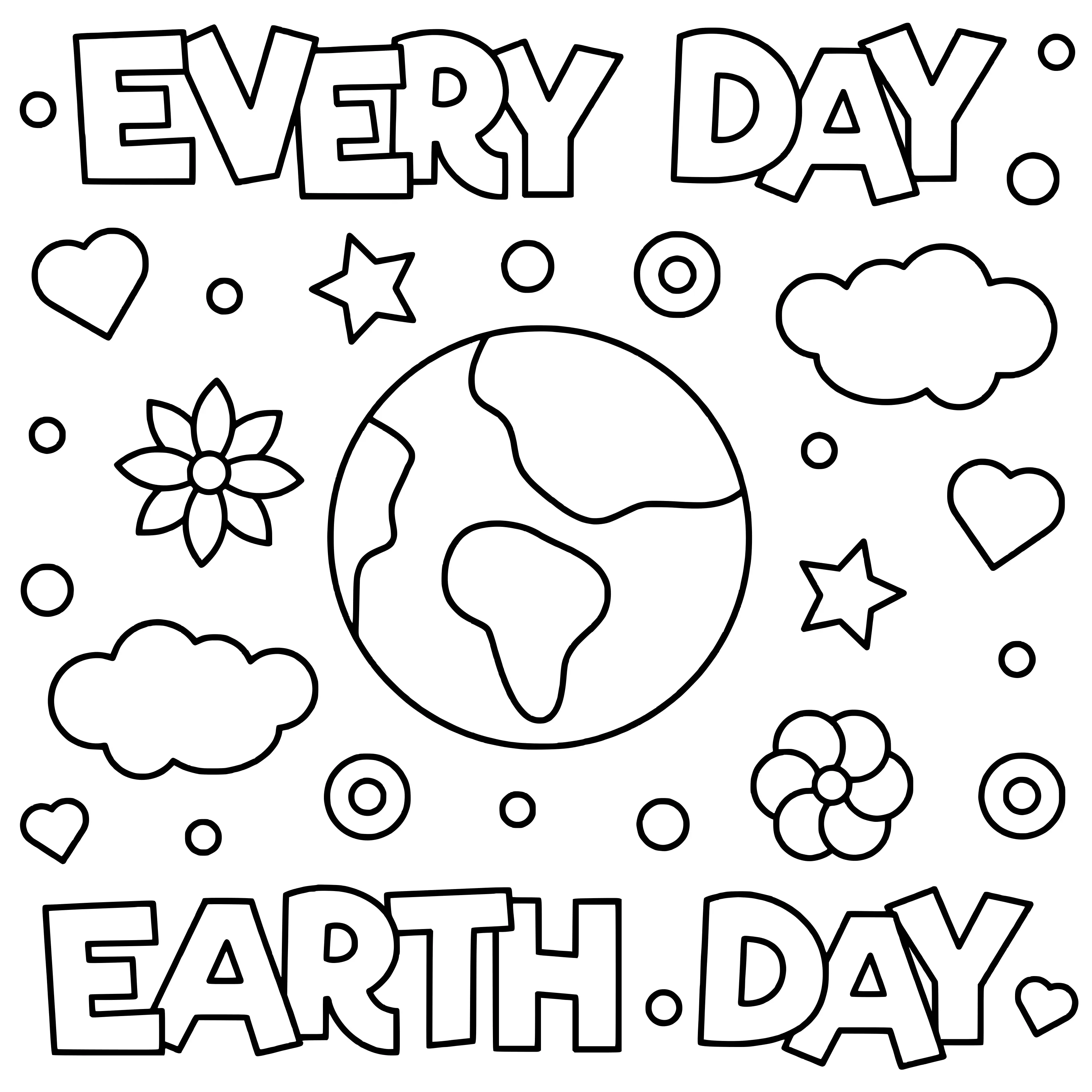 Coloriage Jour De La Terre Everyday Earth Day - Jour de la Terre à imprimer