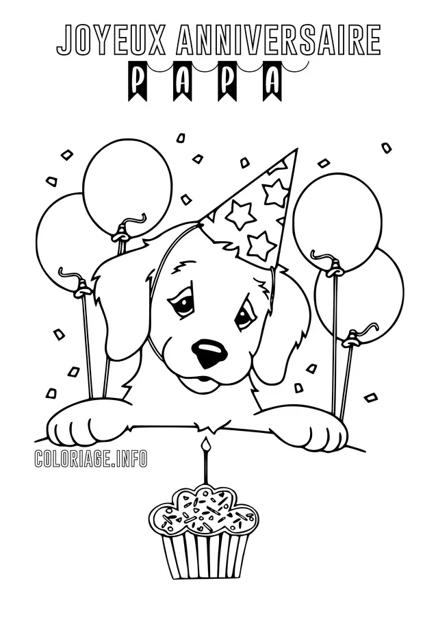 Coloriage Joyeux Anniversaire Papa - Anniversaire à imprimer