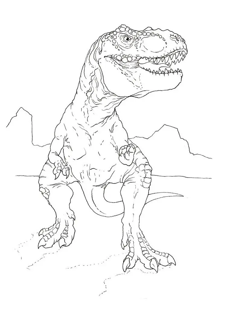 Coloriage Jurassic Park Indominus Rex - Jurassic world park à imprimer