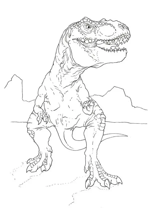 Coloriage Jurassic Park Indominus Rex - Jurassic World Park à imprimer