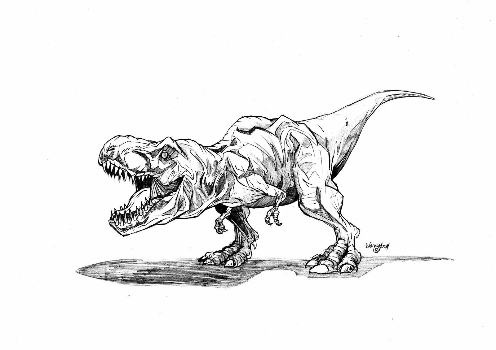 Coloriage Jurassic Park Trex - Jurassic world park à imprimer