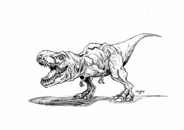 Coloriage Jurassic Park Trex - Jurassic World Park à imprimer