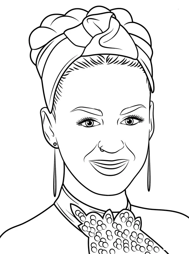 Coloriage Katy Perry Célébrité Star - Fille ado à imprimer