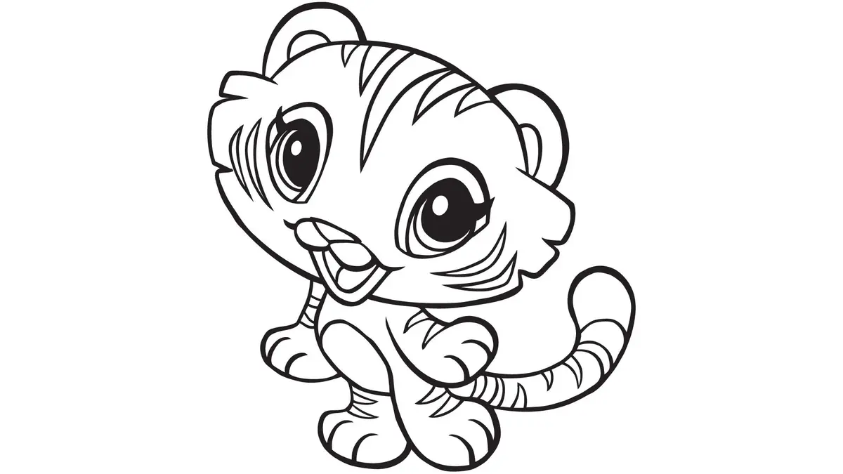 Kleurplaat Kawaii tijger kleurplaten om te printen
