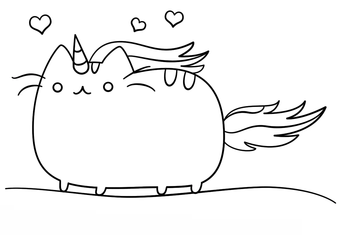 Coloriage Kawaii Cat And Pusheen - Pusheen à imprimer