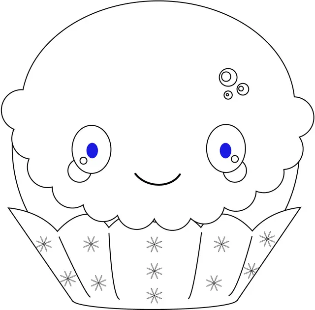 Coloriage Cupcake Noël kawaii festif - Kawaii à imprimer