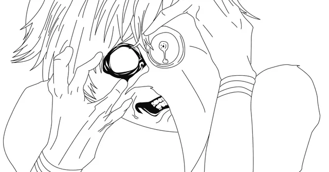Desenho de Ken Kaneki Tokyo Ghoul para colorir