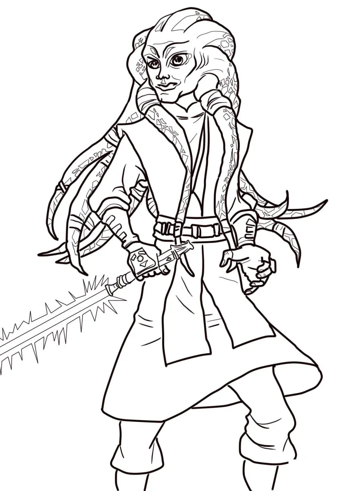Coloriage Kit Fisto des Guerres des Clones - Star wars à imprimer