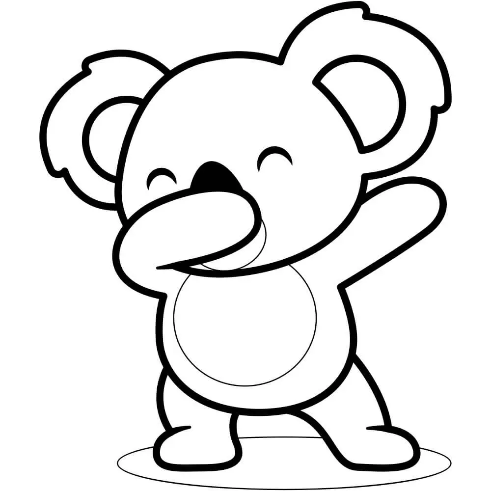 Coloriage Koala Fait Le Geste De Dab - Koala à imprimer