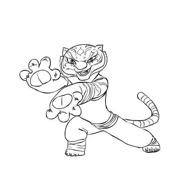 Coloriage Kung Fu Panda Tigresse - Tigre à imprimer