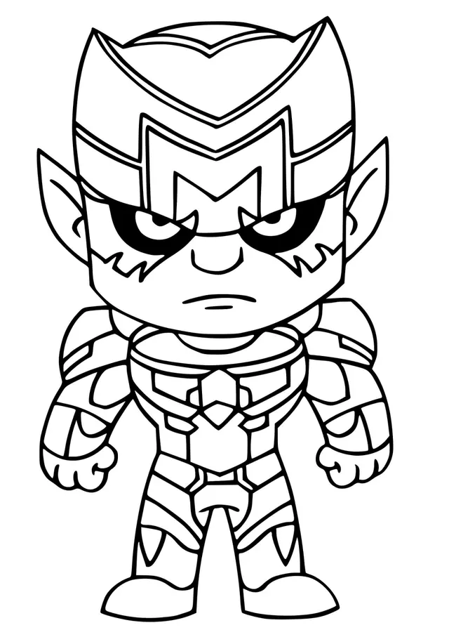 Coloriage Kymera l'extraterrestre en armure futuriste - Fortnite à imprimer