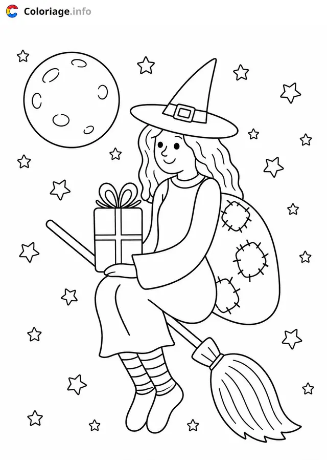 Desenho de A Befana - A Bruxa e sua Magia para colorir