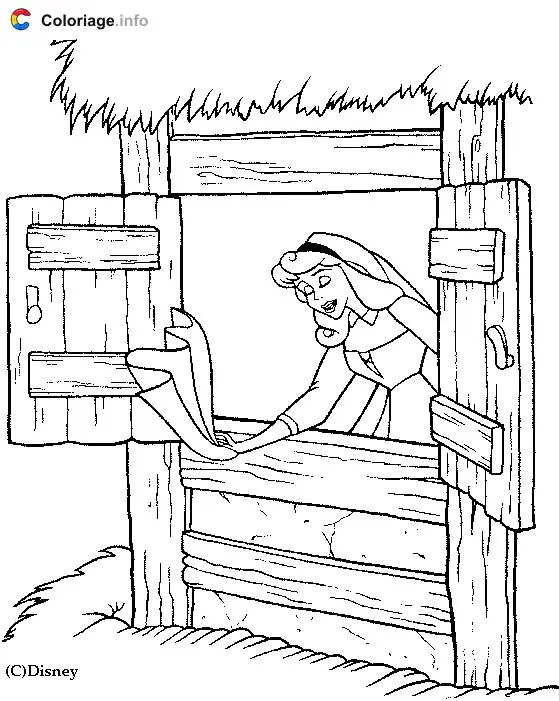 Coloriage La belle dans la cabane de la foret - La Belle au bois dormant à imprimer