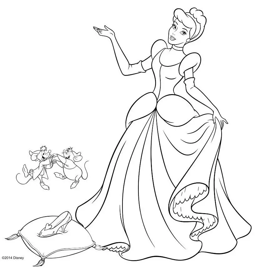 Disegno di La bella principessa Cenerentola da stampare