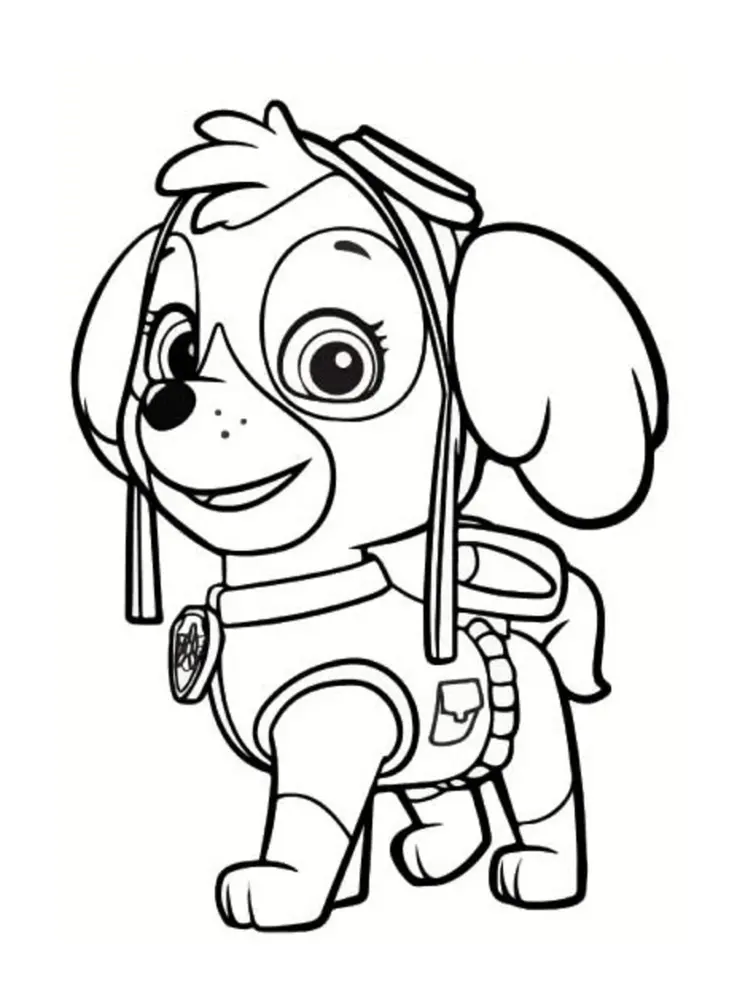 PAW Patrol Christmas – Adorable Stella the Cocker Spaniel coloring page to print