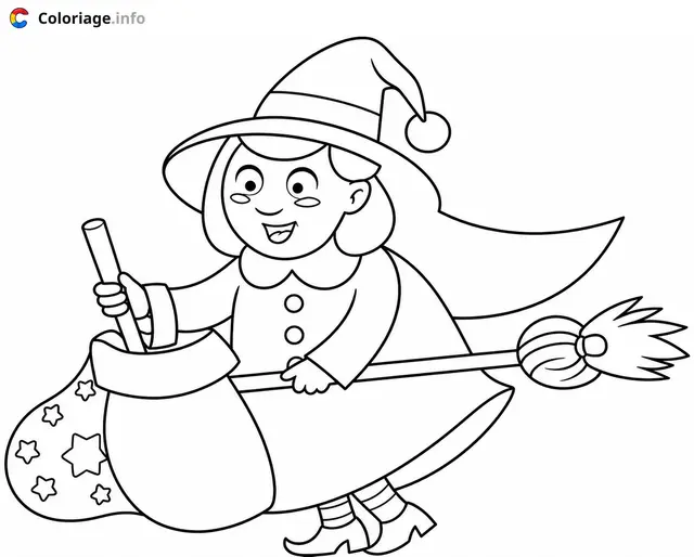Desenho de A boa fada sorridente Befana para colorir