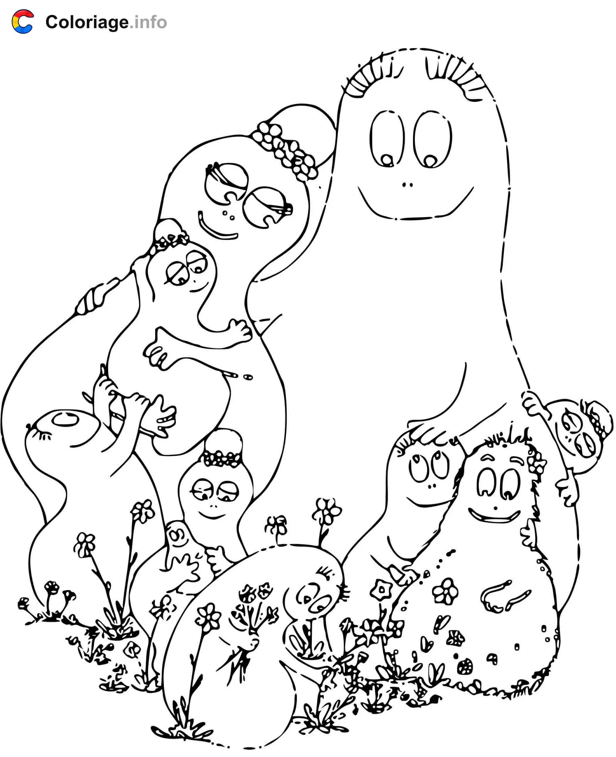 The Barbapapa Family coloring page to print