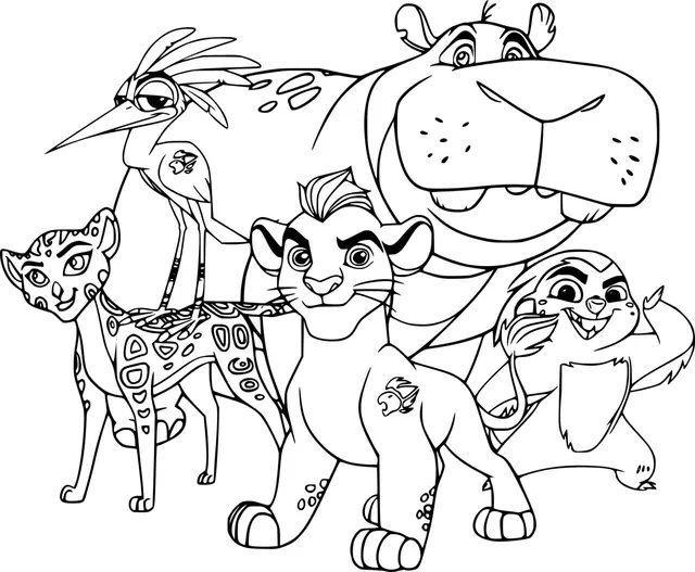 Coloriage Personnages de La Garde du Roi Lion - La Garde du Roi lion à imprimer