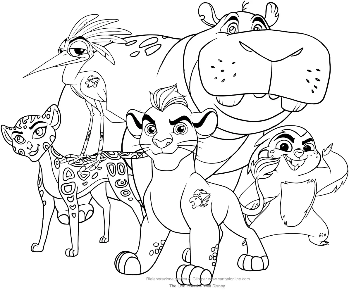 Coloriage La Garde Du Roi Lion Gratuit - Roi lion à imprimer