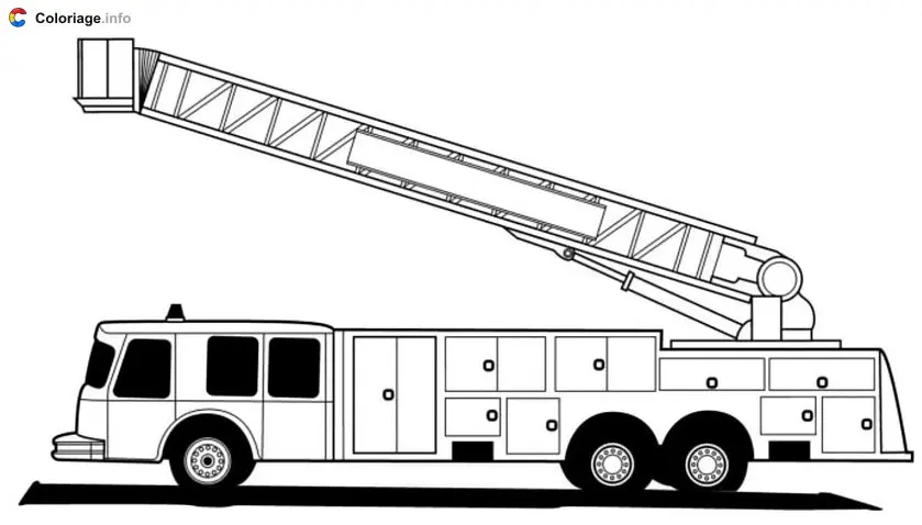 Big Firefighter Ladder coloring page to print