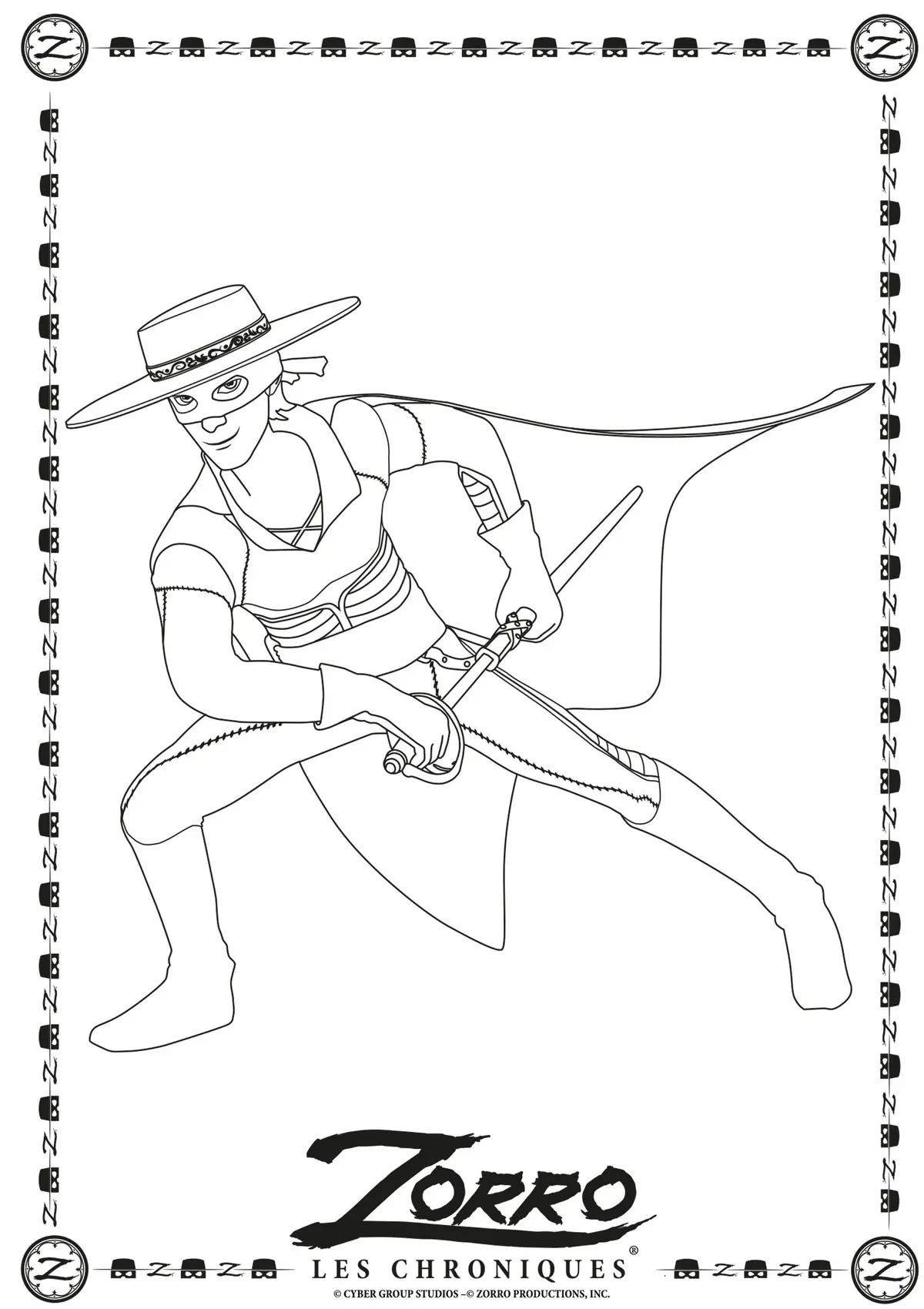 The Legend of Zorro coloring page to print