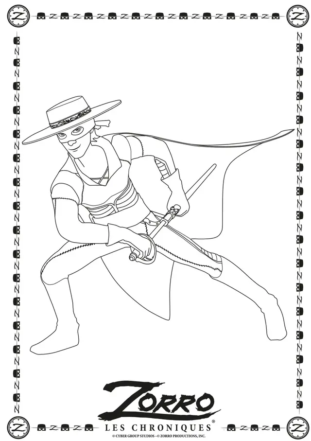The Legend of Zorro coloring page to print