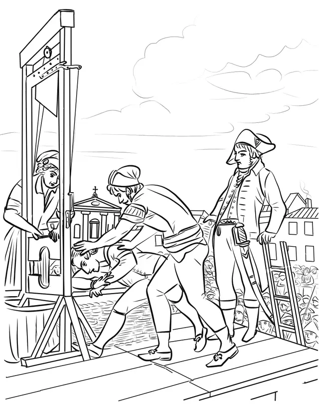 Coloriage La Peine De Mort Pour Robespierre France - France à imprimer